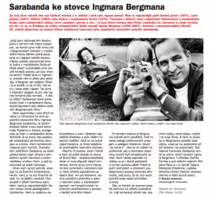 Venclová, Renata - Sarabanda ke stovce Ingmara Bergmana. In Týdeník Rozhlas, červenec 2018 (článek).