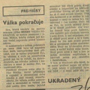 Válka pokračuje. In Rozhlas 11-1970 (2. 3. 1970), s. 15 01