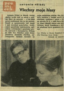 Všechny moje hlasy. In Čs. rozhlas a televize 26-1967 (13. 6. 1967), s. 8 (článek).