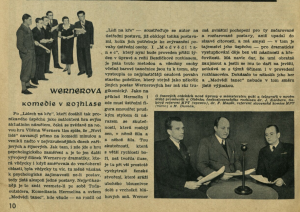 Wernerova komedie v rozhlase. In Radiojournal 49-1938 (4. 12. 1938), s. 10 (článek)