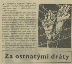 Za ostnatými dráty. In Rozhlas 5-1975 (20. 1. 1975), s. 4 (článek) 01