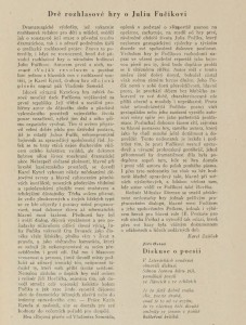 Zajíček, Karel - Dvě rozhlasové hry o Juliu Fučíkovi. In Host do domu 06-1955, s. 285 (recenze).