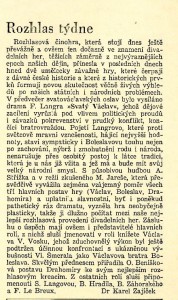 Zajíček, Karel - Rozhlas týdne. Svatý Václav. In Obzory 8-1945