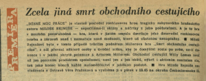 Zcela jiná smrt obchodního cestujícího. In Čs. rozhlas a televize 6-1966 (25. 1. 1966)