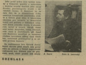 Zvonimir Bajsić - Přátelé. In Rozhlas 24-1975 (2. 6. 1975), s. 4 (článek) 02