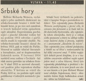 ab - Srbské hory. In Týdeník Rozhlas 20-1997 (5. 5. 1997), s.