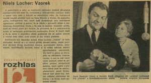 anonym - Niels Locher - Vzorek. In Rozhlas 40-1964 (22. 9. 1964), s. 1 (článek)