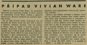 anonym - Případ Vivian Ware. In Radiojournal 4. 8. 1934), s. 18 (článek)