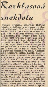 anonym - Rozhlasová anekdota. In Náš rozhlas 18-1941 (4. 5. 1941), s. 7 (článek) 01