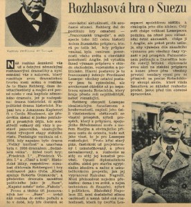 anonym - Rozhlasová hra o Suezu. In Radiojournal 30-1940 (21. 7. 1940),s . 6 (článek)