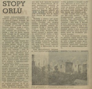 anonym - Stopy orlů. In Rozhlas 35-1978 (14. 8. 1978), s. 4 (článek).