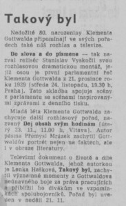 anonym - Takový byl. In Rudé právo, 22. 11. 1976, s. 5 (anotace).