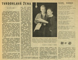 anonym - Tvrdohlavá žena. In Čs. rozhlas a televize 51-1961 (12. 12. 1961), s. 3 (článek)