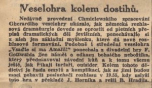 anonym - Veselohra kolem dostihů. In Národní listy, 13. 5. 1941 (anotace).