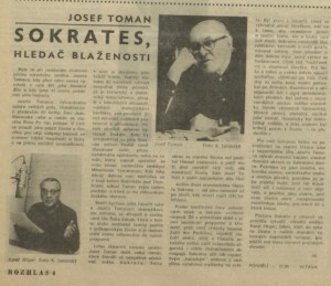 dh - Sokrates, hledač blaženosti. In Rozhlas 2-1975, s. 4 (článek)