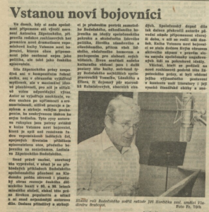 dral - Vstanou noví bojovníci. In Rozhlas 52-1984 (10. 12. 1984), s. 4 (článek) 01