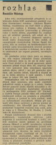 -fk- Rozhlas - Řezáčův Nástup. In Tvorba 1971-21 (26. 5. 1971), s. 13 (recenze) 01