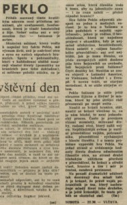 fm - Peklo. In Rozhlas 22-1984 (14. 5. 1984), s. 4 (článek).