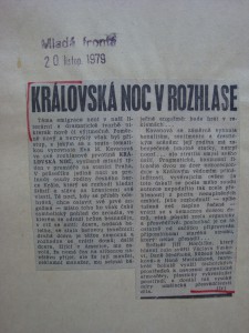 -fr- Královská noc v rozhlase. In Mladá fronta, 20. 11. 1979