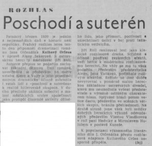 -hj- Rozhlas. Poschodí a suterén. In Rudé právo, 18. 3. 1977, s. 5 (recenze)