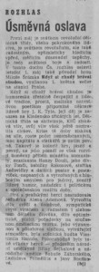 -hj- Rozhlas. Úsměvná oslava. In Rudé právo, 6. 5. 1977 (recenze).