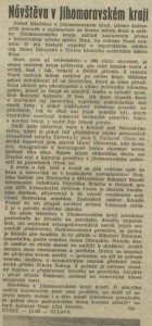 hp - Návštěva v Jihomoravském kraji. In Rozhlas 25-1975 (9. 6. 1975), s. 4 (článek).