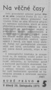 -hý- (= Holý, Josef) - Na věčné časy. In Rudé právo, 16. 11. 1976, s. 5 (recenze).