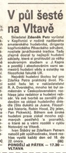 -iš- V půl šesté na Vltavě (Zdeněk Petr). In Rozhlas 1991-08, s. 4