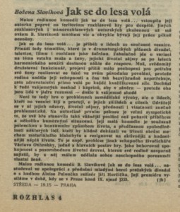 jh - Jak se do lesa volá... In Rozhlas15-1979 (2. 4. 1979), s. 4 (článek)