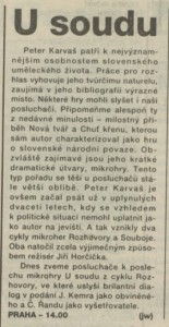 jw - U soudu. In Rozhlas 6-1994 (24. 1. 1994), s. 8 (anotace).