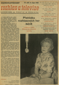 kg - Přehlídka rozhlasových her NDR. In Čs. rozhlas a televize 40-1963 (24. 9. 1963), s. 1 (článek).