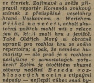 lck - Týden u přijimače. In Práce 1947-33, 8. 2. 1947, s. 5