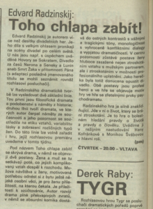 pm - Edvard Radzinskij - Toho chlapa zabít! In Rozhlas 46-1989 (30. 10. 1989), s. 4 (článek)