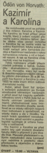 pm - Kazimír a Karolína. In Rozhlas 46-1989 (30. 10. 1989), s. 4 (článek)