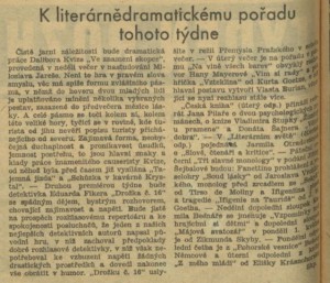 skp - K literárnědramatickému pořadu tohoto týdne. In Týden rozhlasu 18-1944 (29. 4. 1944), s. 2