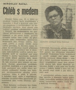 str - Chléb s medem. In Rozhlas 9-1975 (17. 2. 1975), s. 4 (článek)