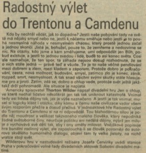 tl - Radostný výlet do Trentonu a Camdenu. In Rozhlas 46-1991 (11. 11. 1991), s. 4 (článek)