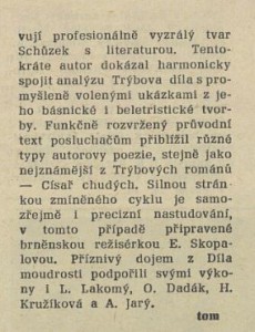 tom - V rozhlase. In Tvorba 42-1980 (15. 10. 1980), s. 23 (recenze)04