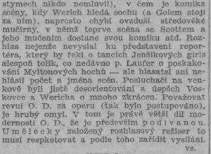 vs - Rozhlas. Přenos revue Golem. In Národní osvobození 1932-12 (12. 1. 1932), s. 4 (recenze)2