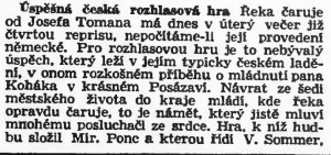 Úspěšná česká rozhlasová hra. In Lidové noviny, 11. 7. 1939 (340)