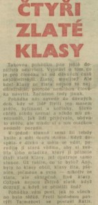 Čtyři zlaté klasy. In Rozhlas 38-1977 (5. 9. 1977), s. 14 (článek)01