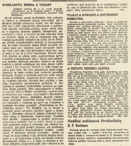 č-k - Rozhlasová beseda s vojáky. In Za svobodné Československo 187-1945 (28. 7. 1945), s. 3 (recenze).