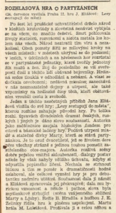 č-k - Rozhlasová hra o partyzánech. In Za svobodné Československo 186-1945 (27. 7. 1945), s. 3 (recenze) 01