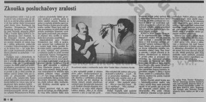 Šulc, Viktorín- Zkouška posluchačovy zralosti. In Scéna 11-1983, s. 4 (recenze)